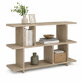 Bücherregal 180 x 35 x 120 cm MDF in Eiche Optik mit offenen Fächern und asymmetrischer Aufteilung